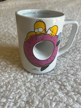 Universal Studios Homer Simpson Donut Mug NWT